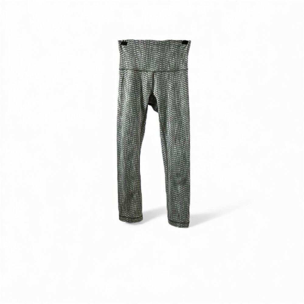 Lululemon Wunder Under Crop Luon Green Leggings Size 2